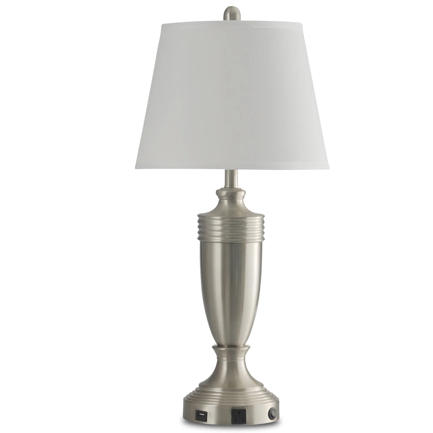 Garcia 29.5" Silver Table Lamp with USB Charging
