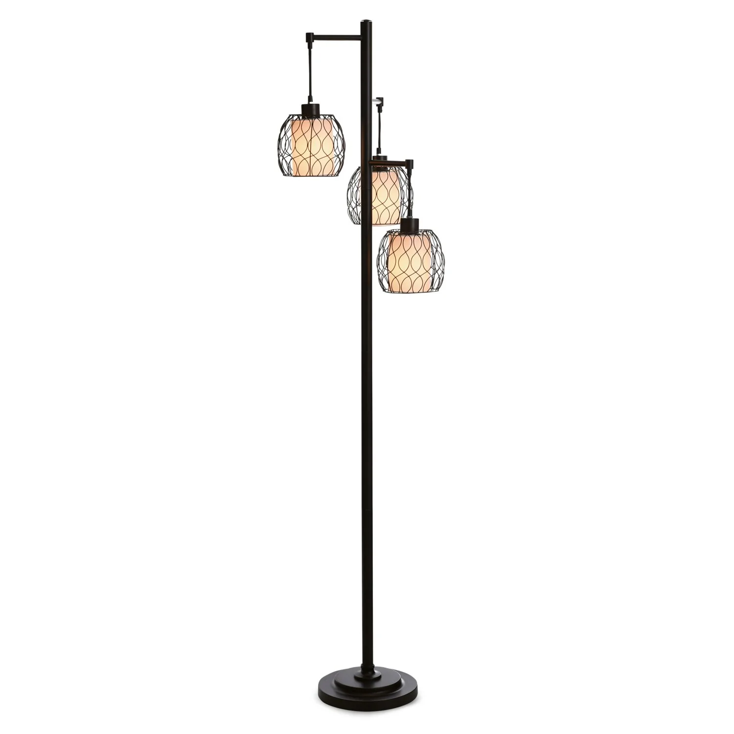 Delano 71.5" Antiqued-Bronze with Black Wire Shade Table Lamp