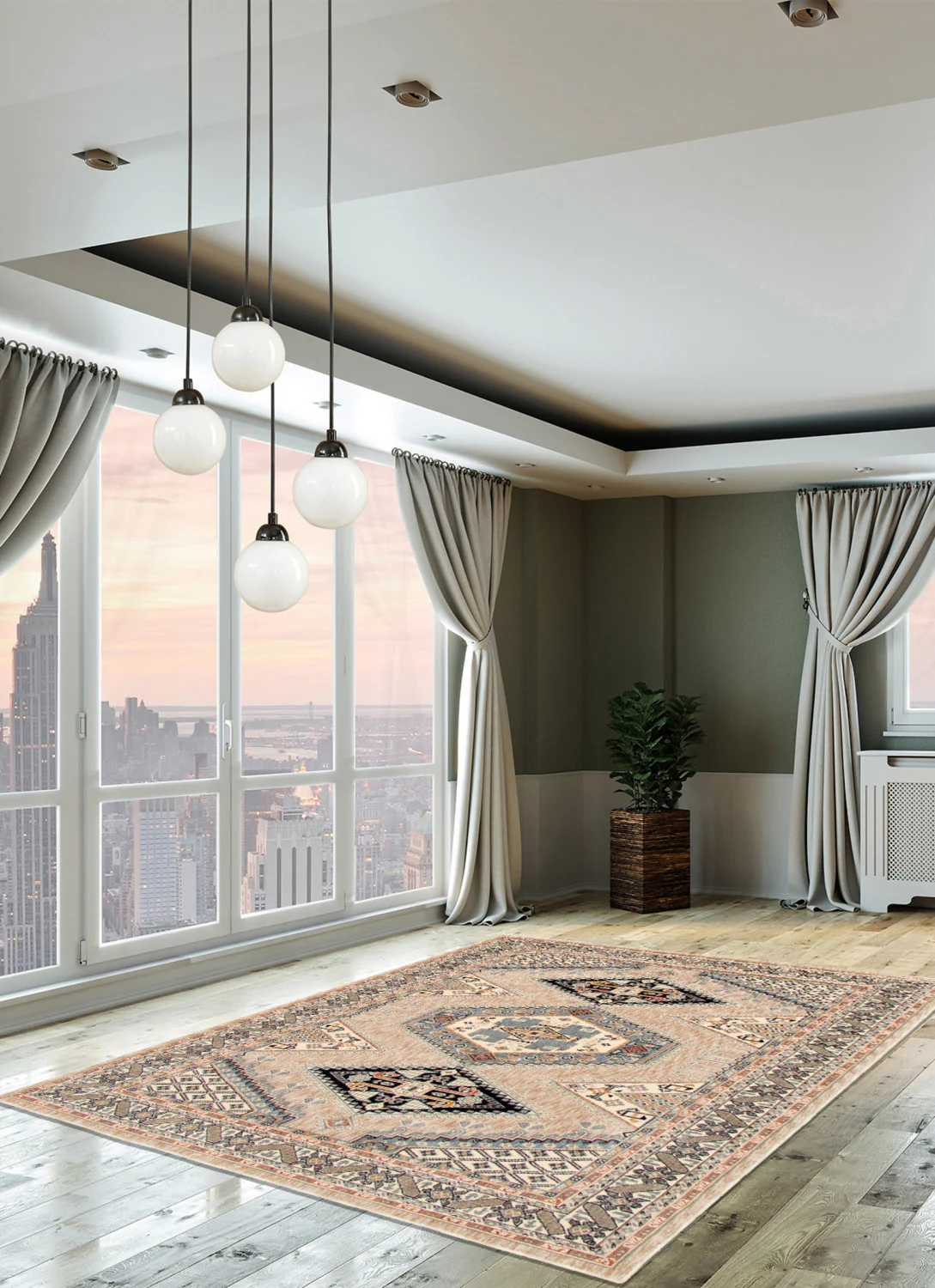 Quincy Ivory Area Rug - 5'3" x 7'3"