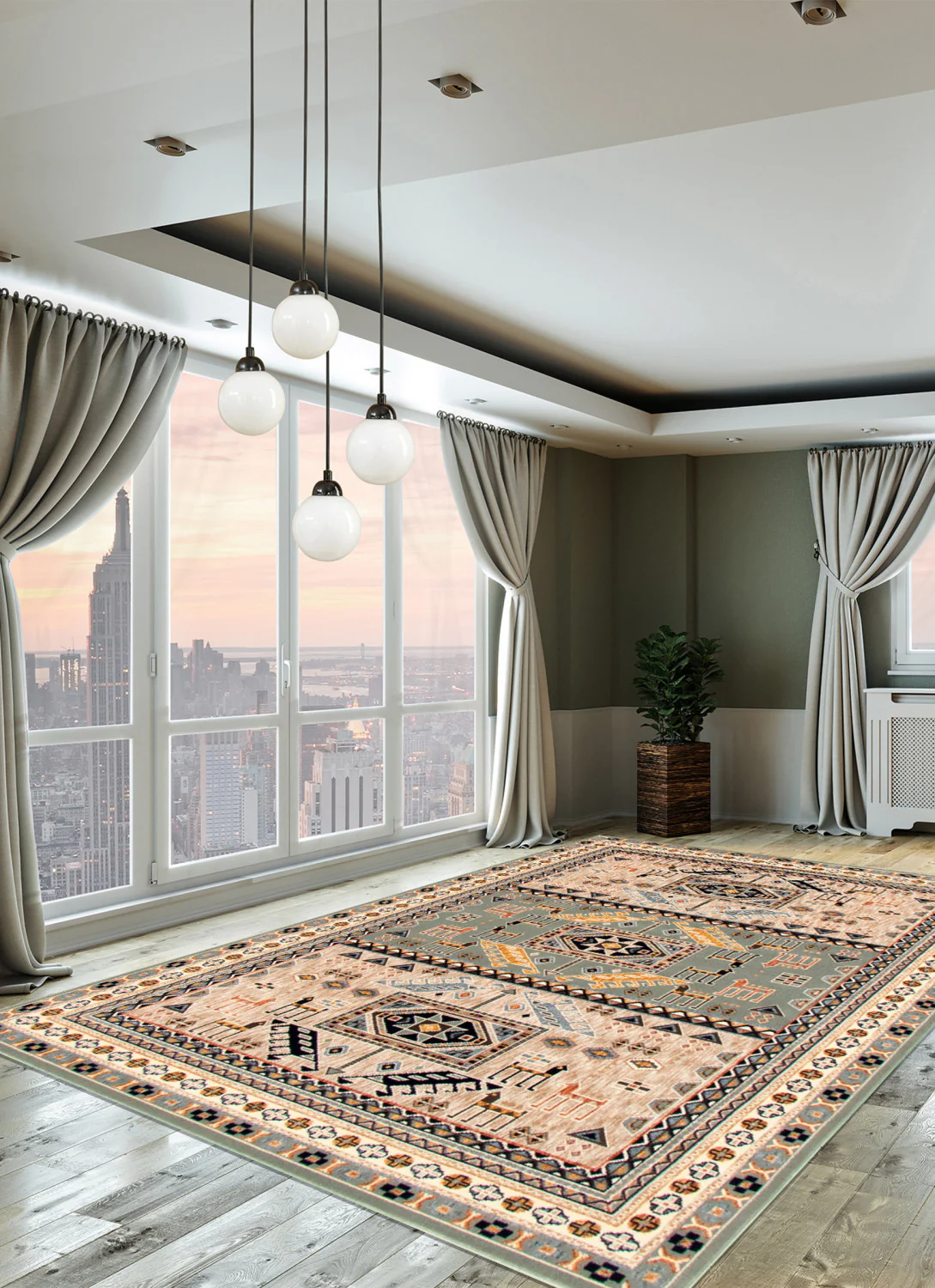 Quincy Teal Area Rug - 7'10" x 10'2"