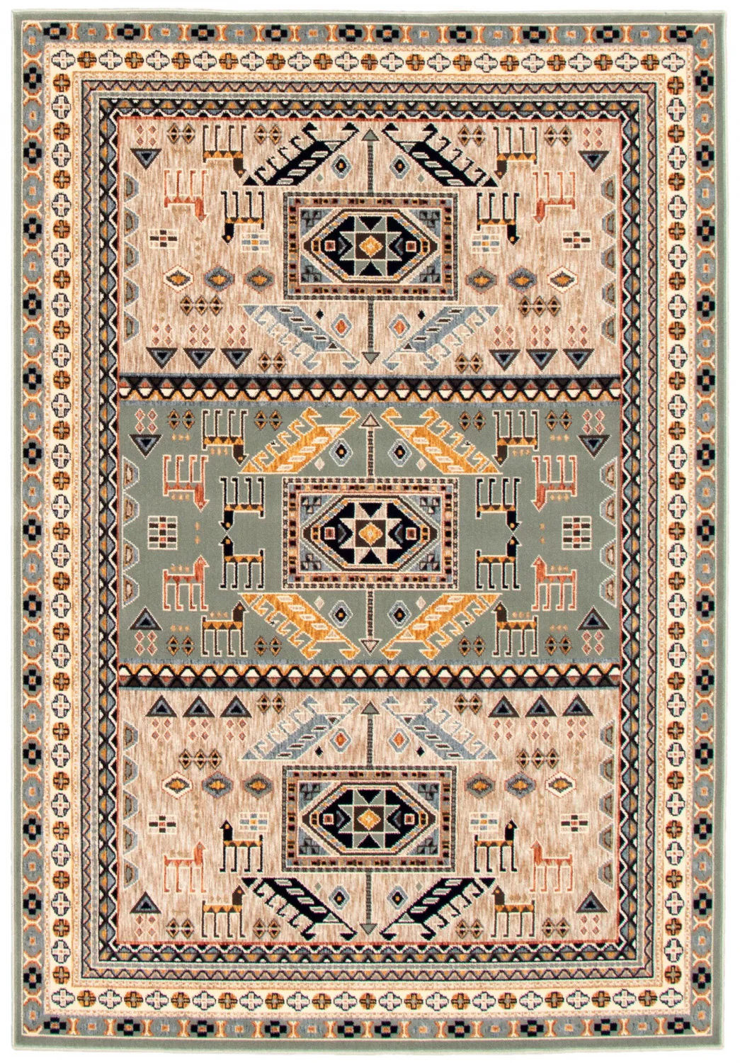Quincy Teal Area Rug - 5'3" x 7'3"