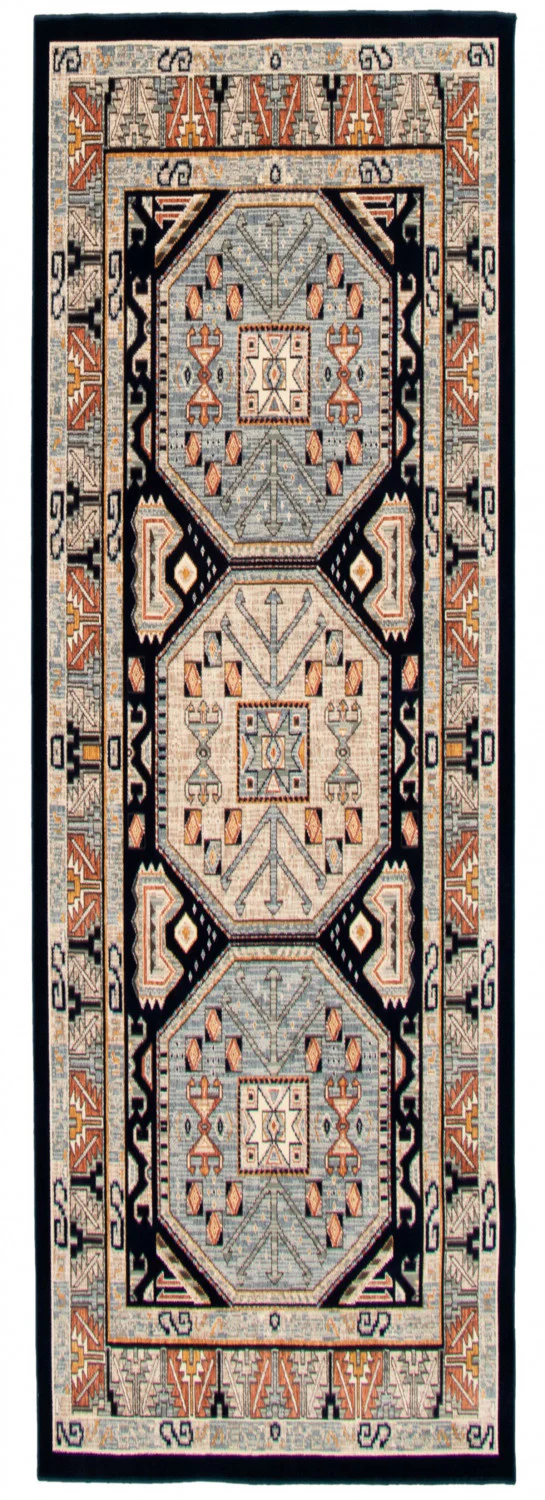 Quincy Navy Blue Area Rug - 2'8" x 10'0"