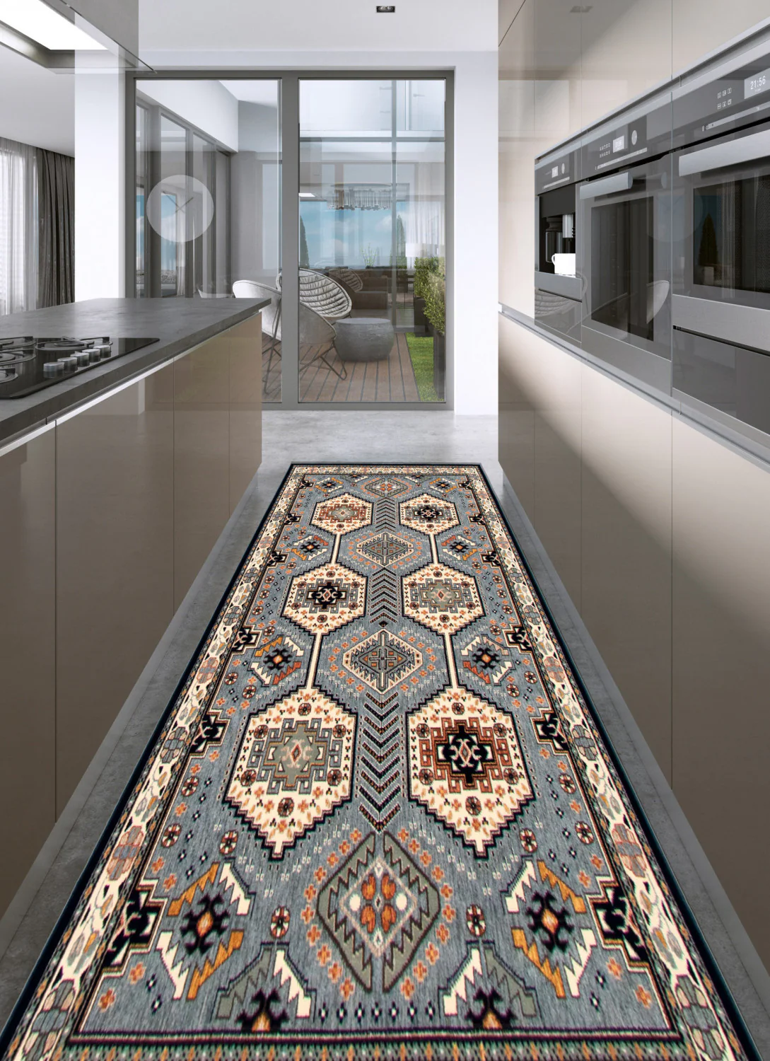 Quincy Aqua Area Rug - 2' 8" x 10'