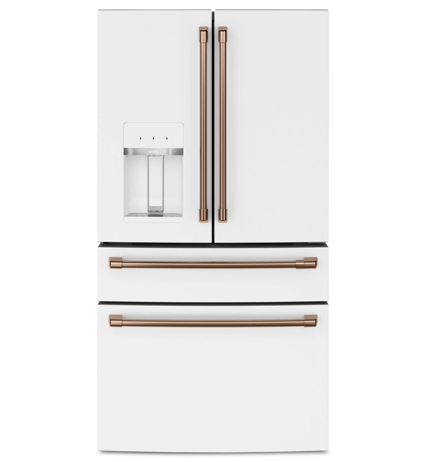 Caf¨¦ 4-Piece Brushed Copper Handle Kit for French-Door Refrigerator - CXQB4H4PNCU