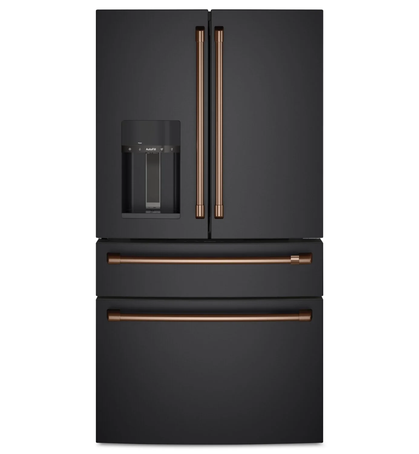 Caf¨¦ 4-Piece Brushed Copper Handle Kit for French-Door Refrigerator - CXQB4H4PNCU