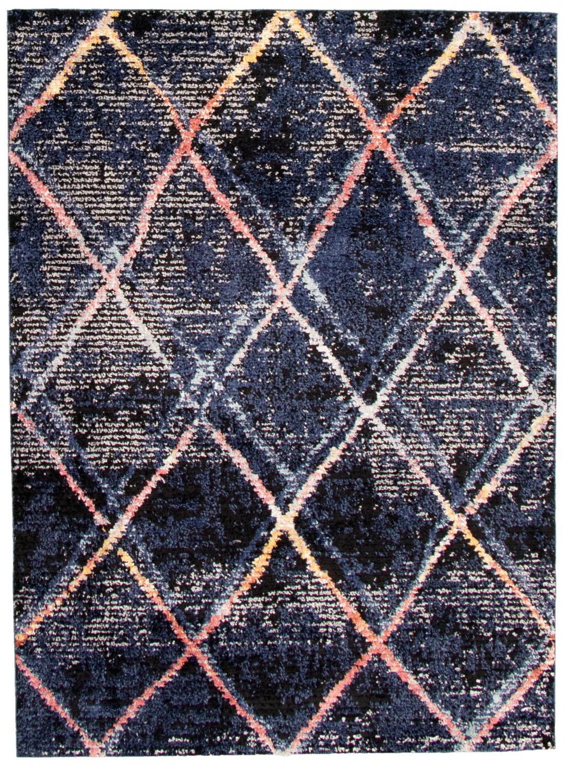 Makondo Abstract Navy Blue Area Rug - 8'0" x 10'0"