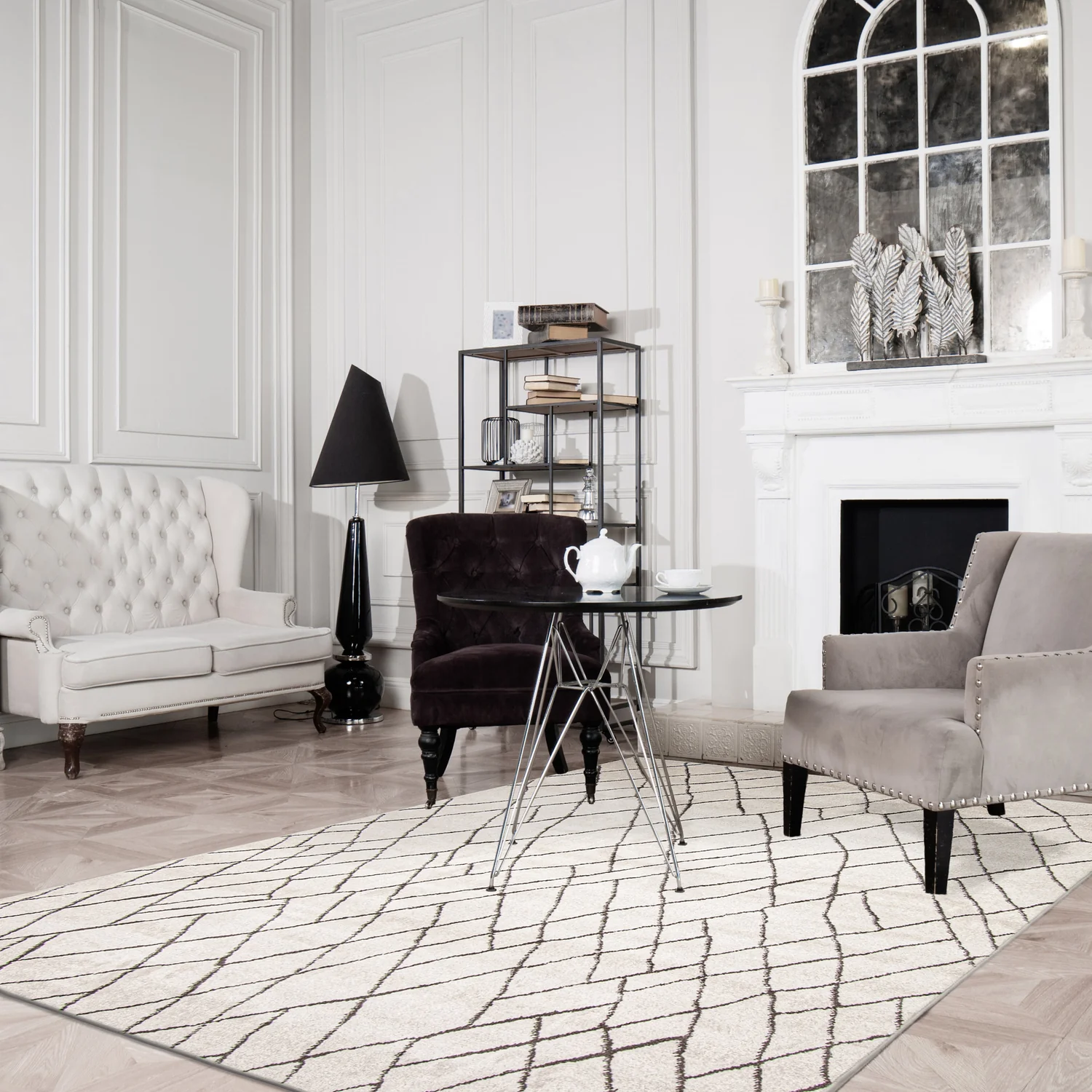 Anas Ivory Area Rug - 5'3" x 7'3"