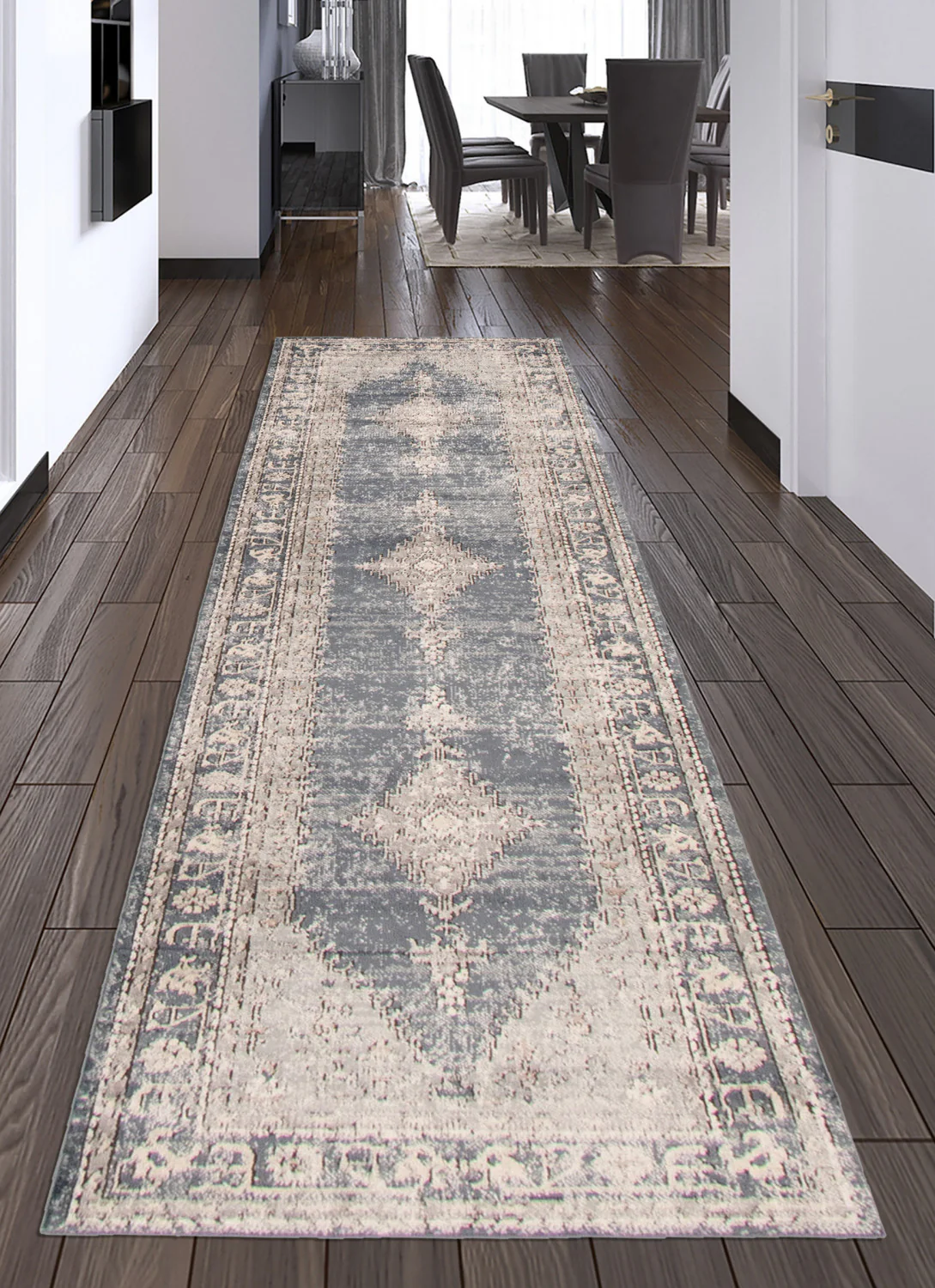 Octavian Bijar Blue Area Rug - 2'7" x 8'2"