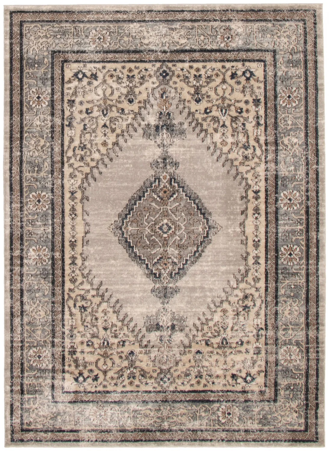 Octavian Bijar Ivory Area Rug - 6'7" x 9'6"